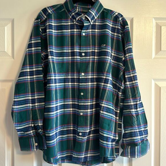 Vineyard Vines Other - VINEYARD VINES Men’s Blue & Green Plaid Long Sleeve Button Down Shirt - Size L